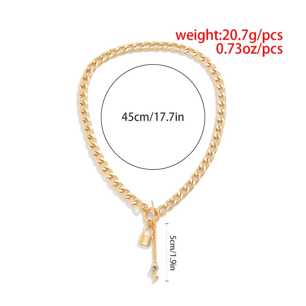 NWT Lock & Key Chain Necklace - Picture 5 of 5